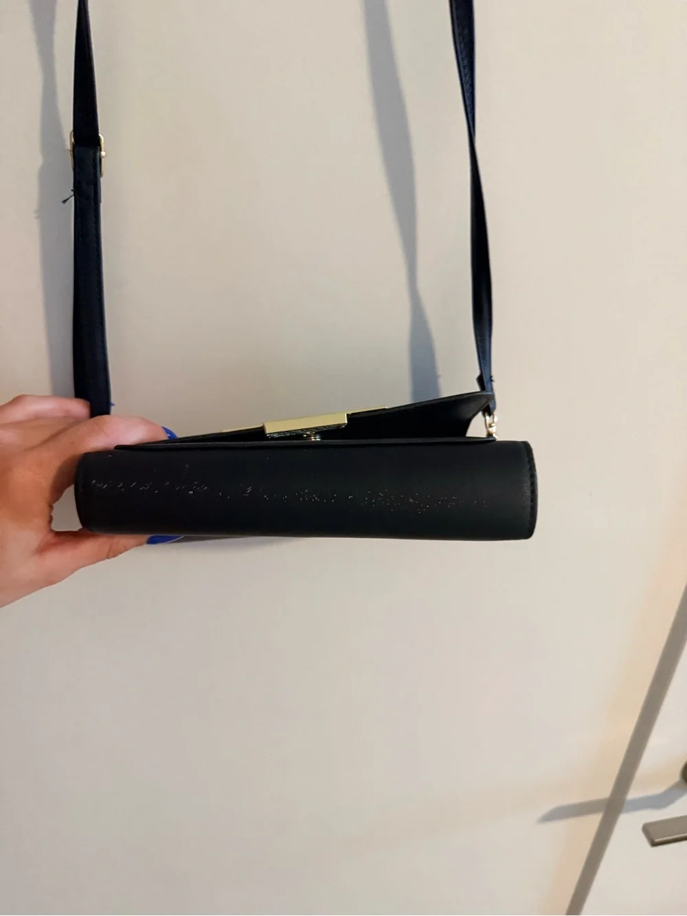 Forever Young Black Crossbody Purse with Gold Accent